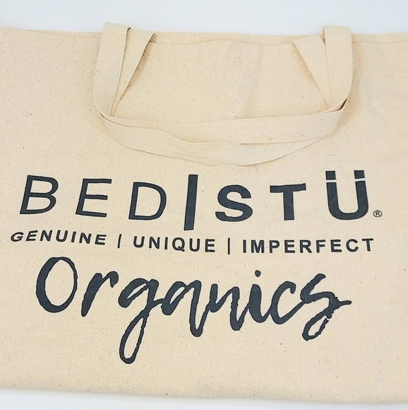 Bed Stu Organic Cotton Canvas XXL Natural Cream Shopper Tote Bag - Picture 1 of 12
